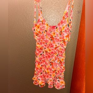 Lily rose orange floral tight fitting dress